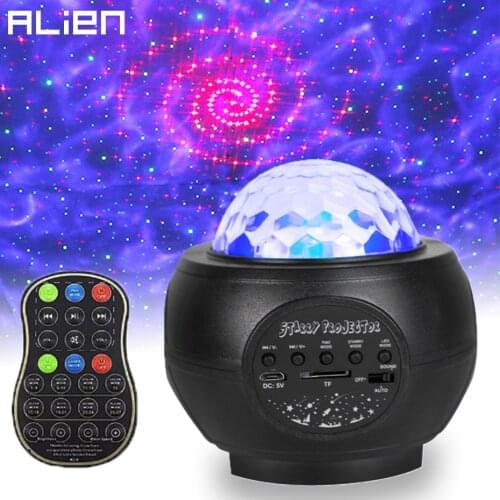 ALIEN LED Nebula Colorful Starry Cloud Sky Laser Star Projector Galaxy Ocean Wave With Bluetooth Music Speaker Party Night Light