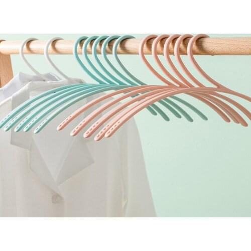 10Pcs Semicircle Wide Shoulder Clothing Rack Hanger Household Adult Non-Slip Seamless Hangers For Clothes Closet Organizer