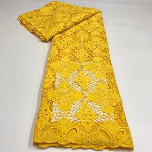 Yellow Water Soluble Lace Guipure Lace Fabric High Quality Nigerian Lace Fabric 2020 African Milk Fiber Cord Lace For Wedding RF