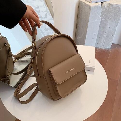 Womens Bag 2021 New Fashion Single Shoulder Bag Travel Backpack Simple Solid Color Mini Backpack for Girls Ladies Students