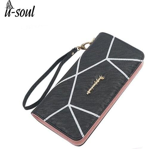 Women Wallets Vintage Women leather purse dollar price Solid clutch Womens bag cards holder long coin purse A10242