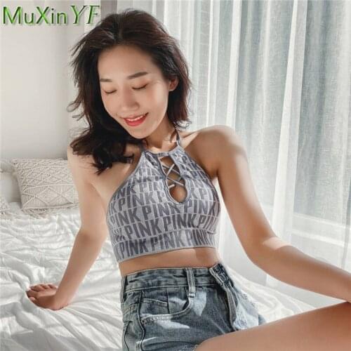 Womens Sport Bra 2021 New Letters Push Up Sexy Bralette Female Plus Size Underwear Lingerie Casual Homewear Tube Top Tank