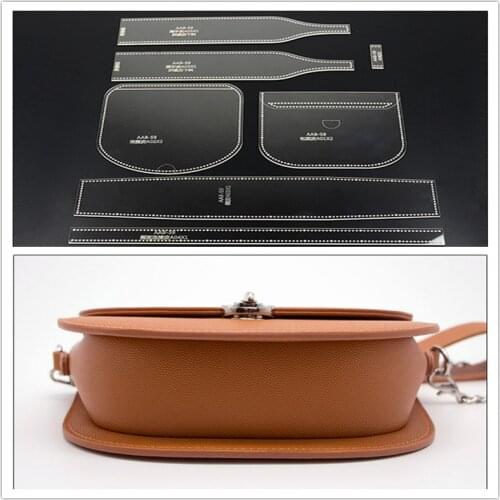 1set Shoulder Bag Women Handbag Template Clear Acrylic Leather Pattern DIY Hobby Leathercraft Sewing pattern stencils 17*14*7cm