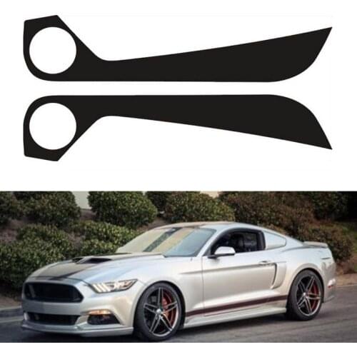 2 Pcs Car Inner Carbon Fiber Door Anti Kick Pad Protector Trim Film Sticker for Ford Mustang 2015-2019