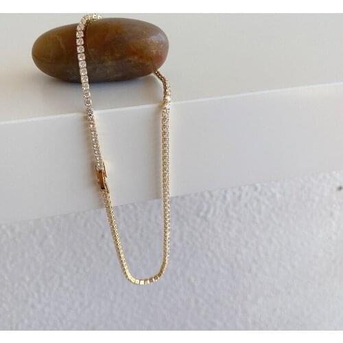 2021 New Arrival Vintage Square Zircon Choker Necklace for Women Simple Fashion Geometric Clavicle Necklace Wedding Jewelry