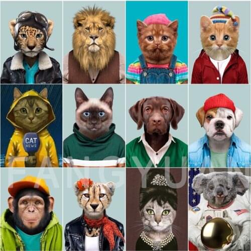 Cartoon Animals Diy Diamond Painting Full Square Diamond Embroidery Mosaic Full Display Picture of Rhinestones Home Decoration