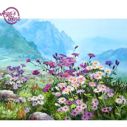 Diamond embroidery daisy landscape 5d diy diamond painting Cross Stitch full square drill Rhinestone mosaic decoration