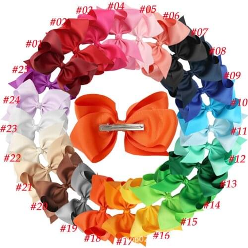 5''Girls' Grosgrain Ribbon Hair Bows with Clips For Kids Hairpins Handmade Bowknot Children Hair Accessories