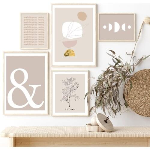 Boho Ampersand Symbol Hand Drawn Sketch Geometric Canvas Painting Wall Art Posters And Prints Picture Living Room Home Decor