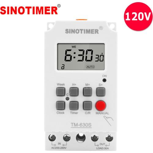 1 Second Interval Heavy Load 30A 110V 120V 7 Days Weekly Digital Electronic Lighting Timer with Power Direct Output