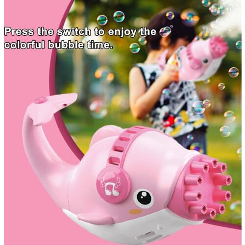 New Kids Dolphin Magic Bubble Machine Automatic Soap Bubble Maker Gun Wedding Supplies Birthday Gift Summer Swimming Toys Hot