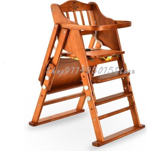 Baby Dining Chair Solid Wood Baby Child Dining Table And Chair Portable Foldable Multifunctional Child Eating Seat