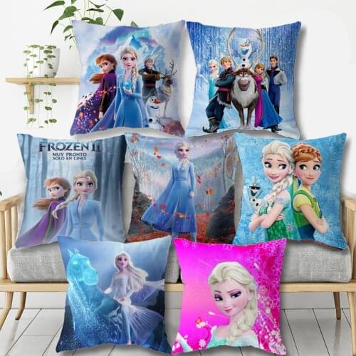 DIsney Frozen Elsa Pillow Case Super Soft Cushion Cover Decorative Sofa Bedroom Pillowcase Christmas Home Decor