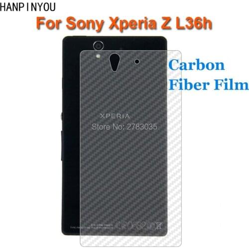 For Sony Xperia Z L36h L36i 4.6" New Durable 3D Anti-fingerprint Transparent Carbon Fiber Back Film Rear Screen Protector