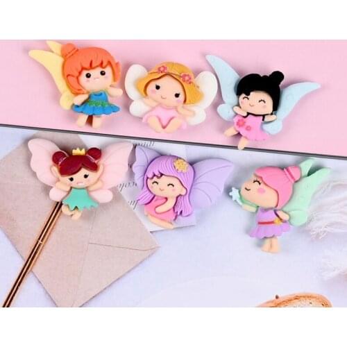 20pcs/lot Resin Lovely Little girl with wings Flatback Cabochon Scrapbook Kawaii DIY Embellishments Accessories