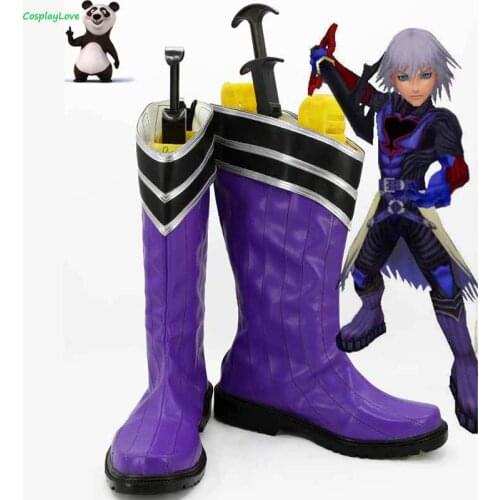 Kingdom Hearts 1 Riku Purple Cosplay Shoes Long Boots Leather Custom Made CosplayLove