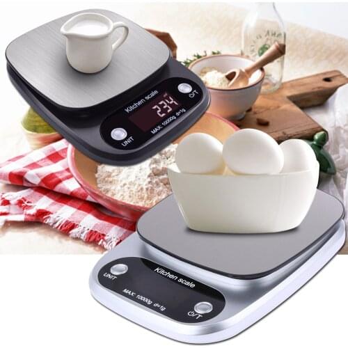 Kitchen Scales Food Baking Weight Digital LCD Electronic Weighing Scale 10kg(gray)