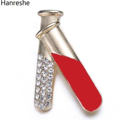 Fashion Metal Test Tube Brooch Scientific Experiment Chemical Reagent Pins For Doctors Nurses Lapel Enamel Medical Jewelry