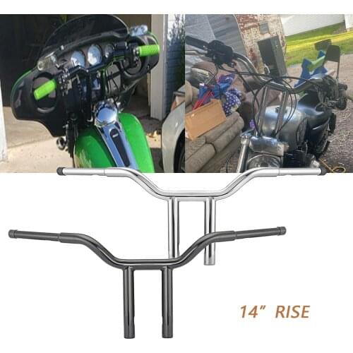 14" Rise T-Bars Handlebar Drag For Harley Davidson Dyna Softail Sportster XL DYNA 1996-2020 FLST FXST