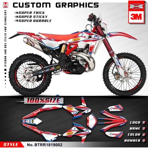 KUNGFU GRAPHICS Motocross Custom Stickers Kit Vinyl Wrap for Beta 250 300 350 390 430 480 RR 2018 2019 (Style no. BTRR1819002)