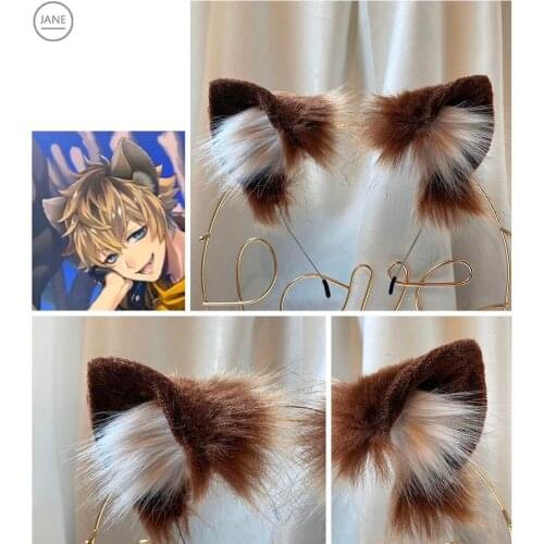 NewTwisted-Wonderland Ruggie Cosplay Lion Ears Hairhoop Hairbands Headwear For Girl Female Game Party Costume