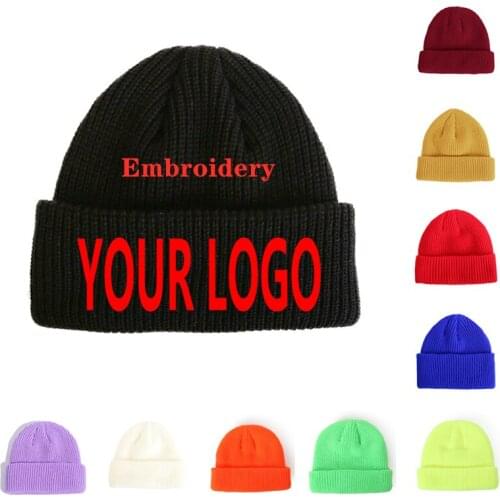 Custom Logo beanies Bonnets Winter Solid Color Wool Blend Soft Wool Hat Casual Fashion Warm Knitted Hat