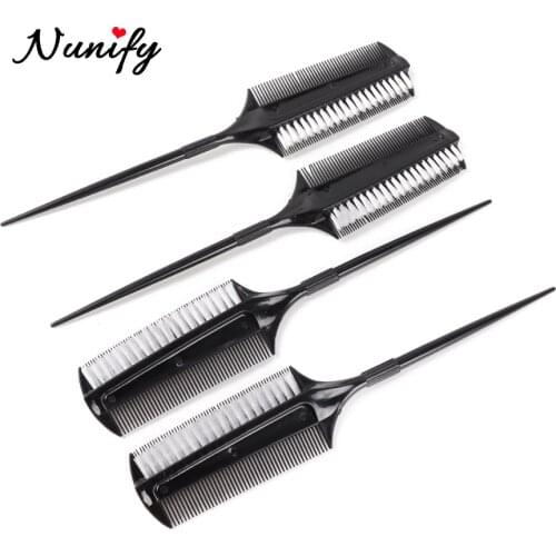 Nunify Hairdressing Double Side Dye Comb With Highlight Comb Weaving Cutting Brush Professional Salon Hair Coloring Tool