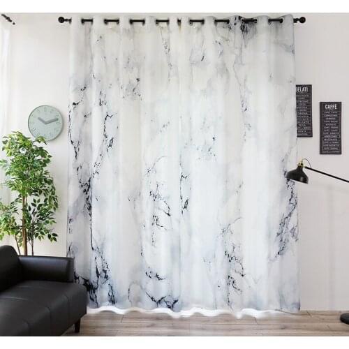 Tailor 2x Window Draperies Curtain Nursery Kids Children Room Window Dressing Cover 200x260cm Marble White