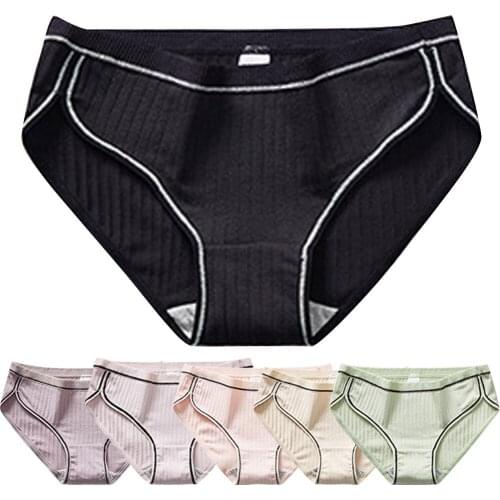 Sexy Lingerie Womens Cotton G-string Thong Panties String Underwear Women Briefs Pants Intimate Ladies Mid Waist Panties