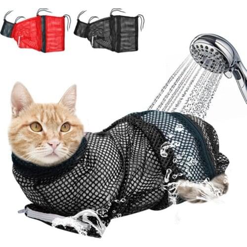 Pet Cat Bath Mesh Bag Multifunctional Anti-Scratch Pull-Resistant Grooming Washing Restraint Bags Pet Nail Cutting Bag
