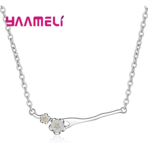 Charm Branch Necklaces Plum Blossom Pendant & Necklace Accessories for Women Long Chain bijoux Femme Jewelry