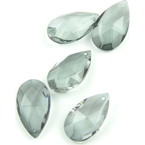 Glass Prism Parts Black Gray Color 45pcs/Lot 38mm Crystal Almond Pear Pendant For Chandelier Suspension