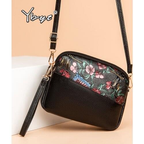 YBYT fashion printing PU leather women shoulder bag mini luxury handbags designer casual ladies crossbody messenger bag purses
