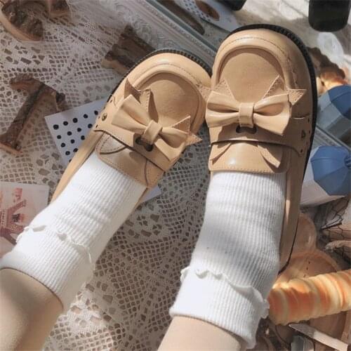 New Black Brown School Lolita Retro College Low Heel Jk Uniform Student Loli Women Shoes Cosplay Anime Vintage Bow Goth Japanese