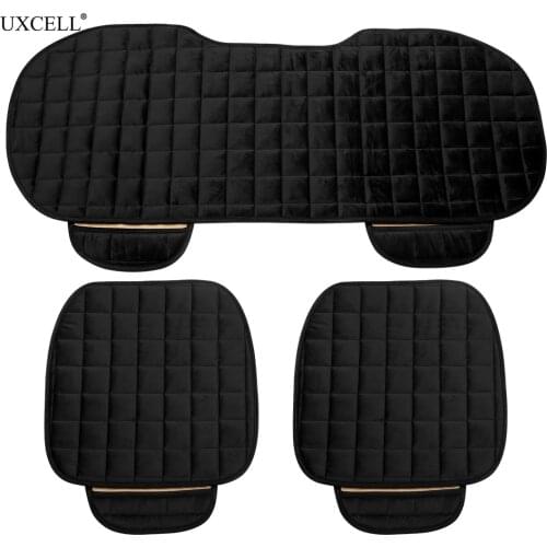 Uxcell Front Rear Car Seat Cover Breathable Plush Pad Automotive Home Chair Cushion Mat Set for four seasons Universal