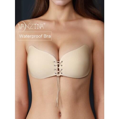 VANZTINA Women Invisible Bra Sexy Lingerie Backless Strapless Bralette Push up With Drawstring Reusable Self Adhesive Sticky Bra