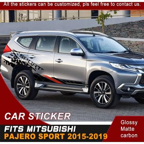 Fit For MITSUBISHI PAJERO Sport 2015 2016 2017 2018 2019 Car Decals Side Body Grass 3 Colours Stripe Graphic Vinyl Car Sticker
