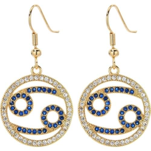 High quality fashion twelve constellation Cancer for women / girls with micro-set zircon earrings ER-342