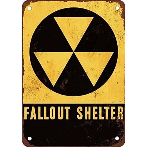 Fallout Shelter Vintage Look Reproduction Metal Tin Sign