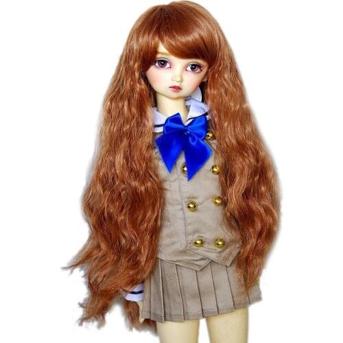 [wamami] 97# Long Wig/ Curling Wig/Brown Wig For 1/3 SD AOD DOD BJD Dollfie 8-9"