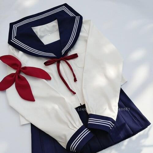 Japanese School JK Uniforms Sailor Navy Suit Korean Students Anime Carnival Party Cosplay Costumes Girls Skirt Tops Clothing Set