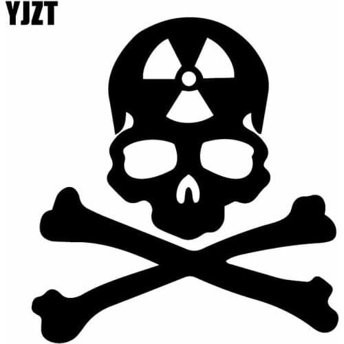 YJZT 15.8X16.8CM Skull Radioactive Funny Vinyl Car Sticker Tail Bumper Decoraiton Decal C25-0932