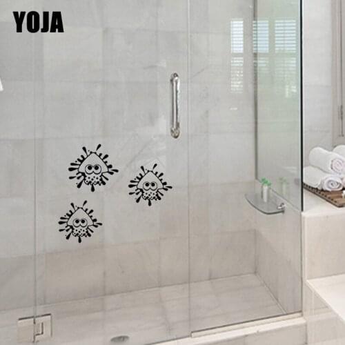 YOJA 9x28CM（One group）Home Children Decorate Cute Squid Wall Stickers Bathroom Shower Glass Decal G2-0581