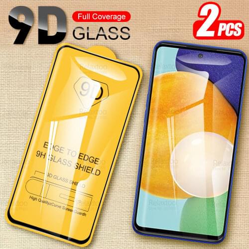 2pcs 9D Full Glue Protective Glass For Samsung Galaxy A52 A22 A32 A42 A72 A02 A02S A12 A 52 32 72 22 Screen Protector Cover Film