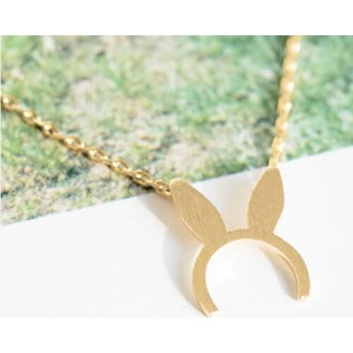 Fashion Jewelry Lovely Rabbit Ear Hat Pendant Silver Gold-color Women Chain Choker Necklaces Free Shipping Wholesale