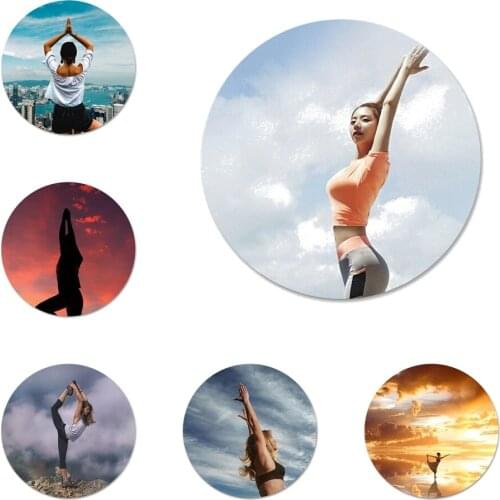 Aum Om Yoga Icons Pins Badge Decoration Brooches Metal Badges For Backpack Decoration 58mm