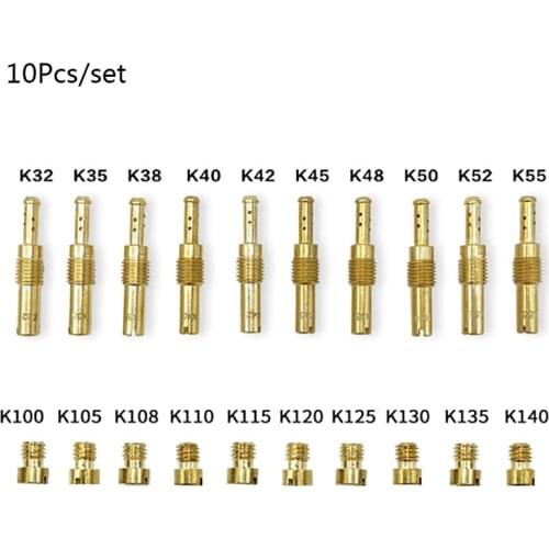10Pcs Set Slow/Pilot Jet for PWK type CVK type PE &10Pcs Carburetor Main Jet Kit