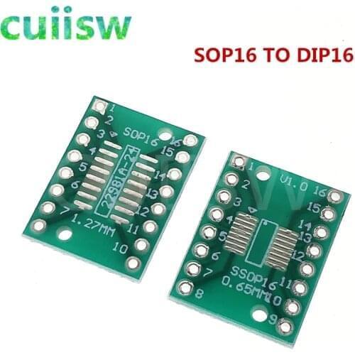 10PCS TSSOP16 SSOP16 MSOP16 SO16 SOP16 SOIC16 turn DIP16 1.27MM / 0.65MM IC adapter Socket / Adapter plate / PCB