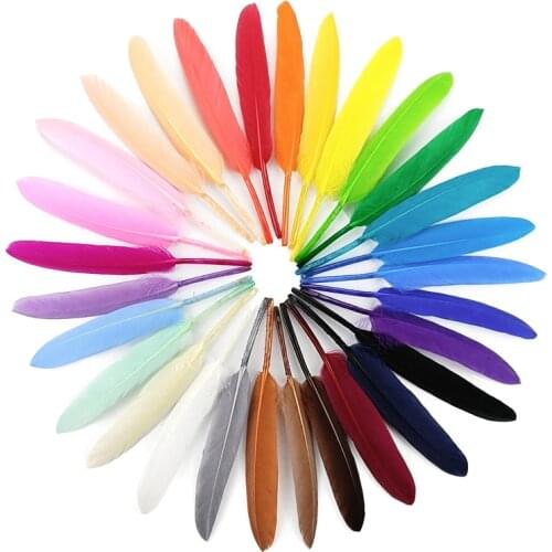 100Pcs/Lot 10-15cm/4-6inch Colored Duck Feathers for Crafts Natural Plumes for Needlework and Handicrafts DIY Holiday Decoration