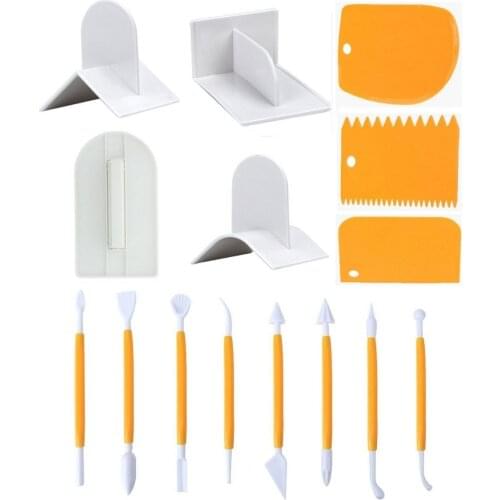 15pcs/set Fondant Smoother Smoothing Tool Cake Modeling Flowers Making Sculpting Plunger Cutters Tools Baking Molds Decoration